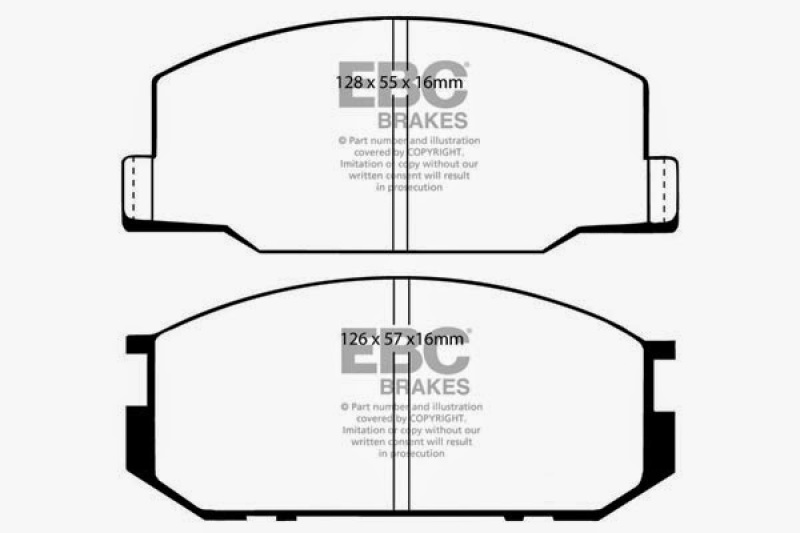 EBC 85-90 Lotus Esprit 2.2 Yellowstuff Front Brake Pads thumbnail 5