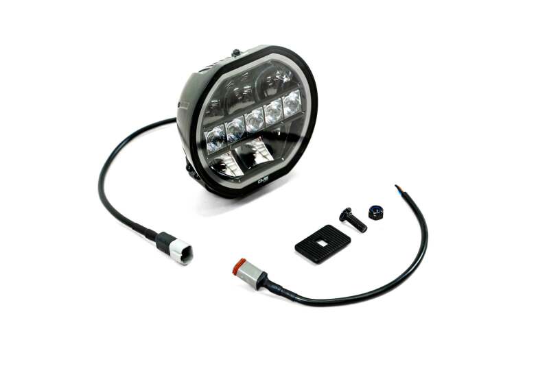 DV8 Offroad 7in Halo Elite Round Light w/ Accent Halo - White/Amber thumbnail 9