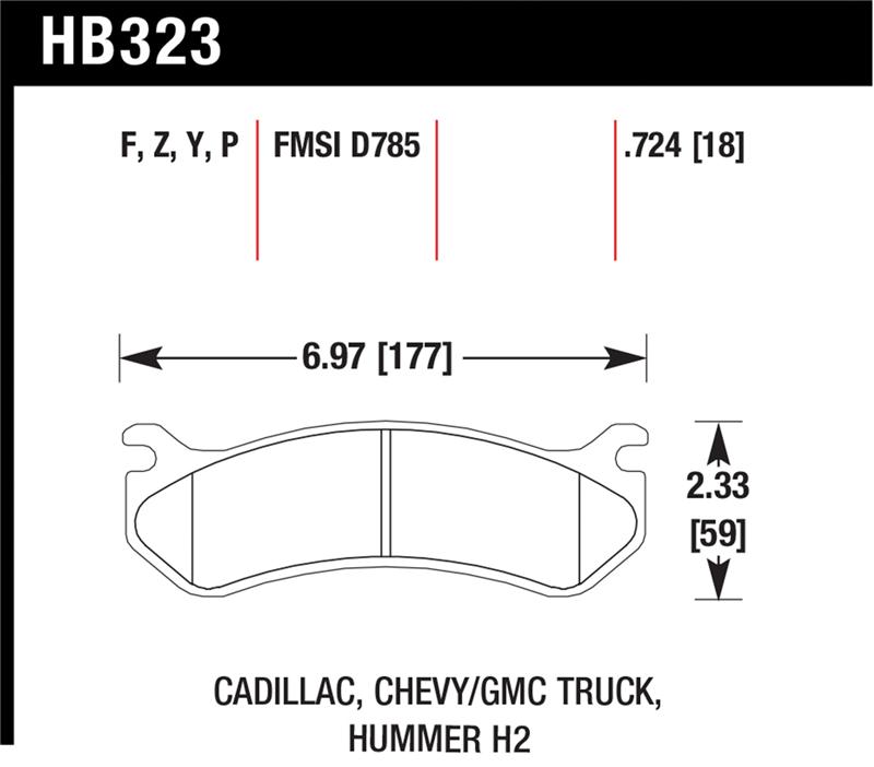 Hawk Chevy / GMC Truck / Hummer LTS Street Rear Brake Pads