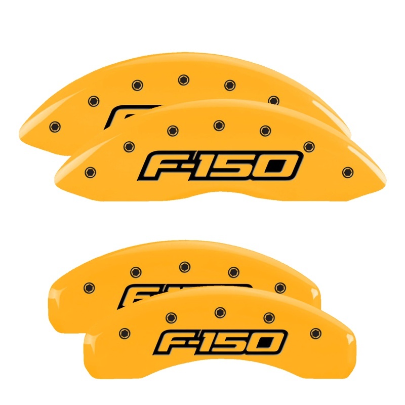 MGP 4 Caliper Covers Engraved Front & Rear Oval Logo/Ford Yellow Finish Black Char 2013 Ford F-150 thumbnail 2