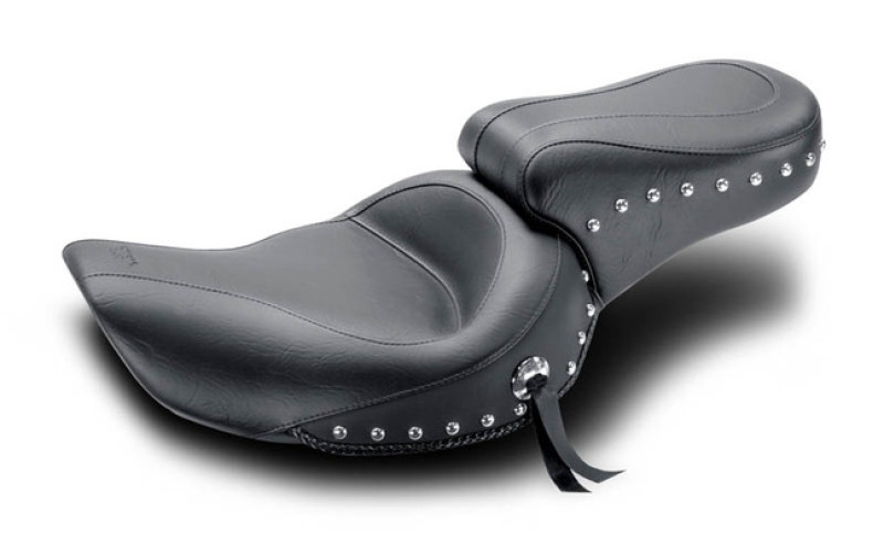 Mustang 91-05 Harley Dyna Standard Touring Solo Seat w/Studs - Black