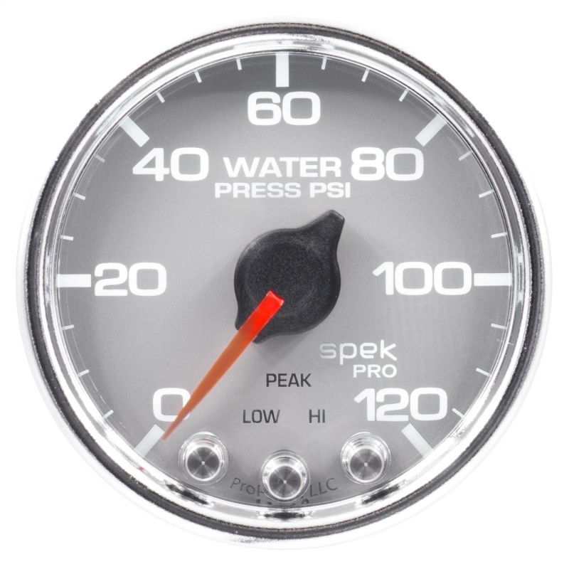 Autometer Spek-Pro Gauge Water Press 2 1/16in 120psi Stepper Motor W/Peak & Warn Slvr/Chrm thumbnail 8