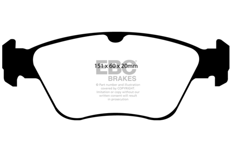 EBC 99-01 Mercedes-Benz C230 (W202) 2.3 Redstuff Front Brake Pads thumbnail 5
