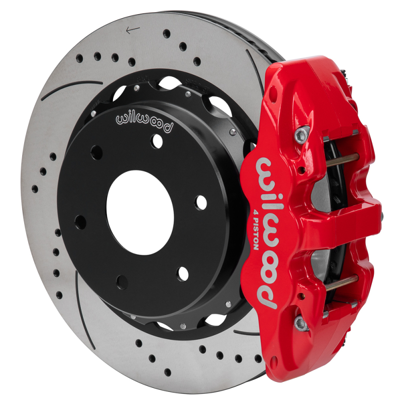 Wilwood kit rear DISC/DRUM AERO4 big ford new style 2.50 offset 14.00 RTR 6 lug SRP red