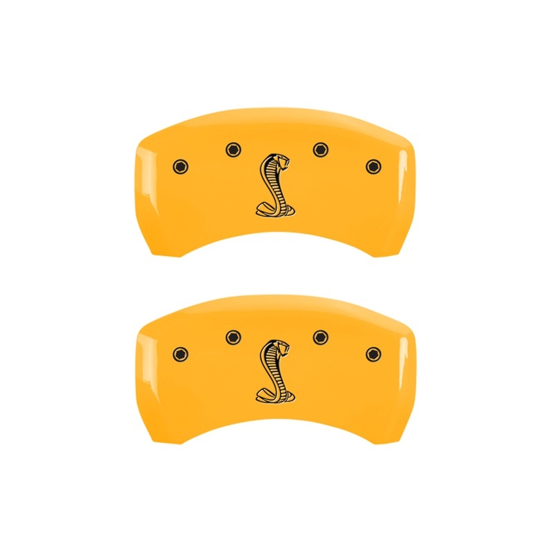 MGP Rear set 2 Caliper Covers Engraved Rear Tiffany Snake Yellow finish black ch thumbnail 3