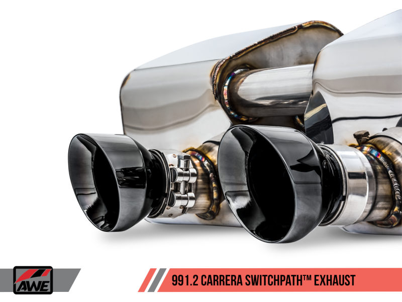 AWE Tuning Porsche 911 (991.2) Carrera / S SwitchPath Exhaust for PSE Cars - Diamond Black Tips thumbnail 2