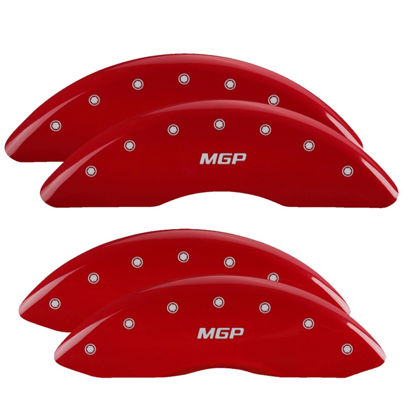 MGP 4 Caliper Covers Engraved Front & Rear Oval logo/Ford Red finish silver ch thumbnail 5