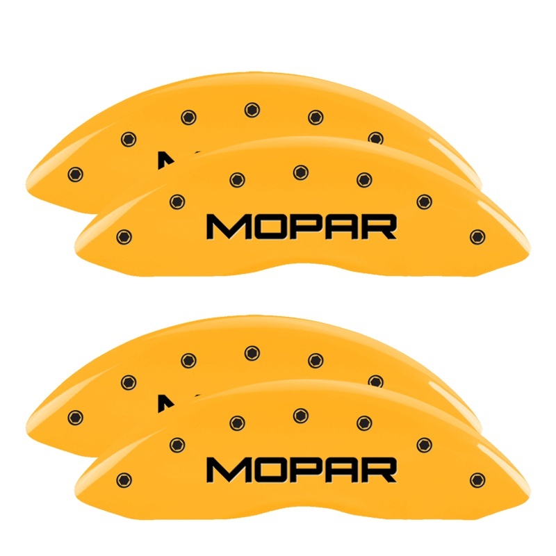 MGP 4 Caliper Covers Engraved Front & Rear Mopar Yellow Finish Black Char 2001 Dodge Viper thumbnail 6