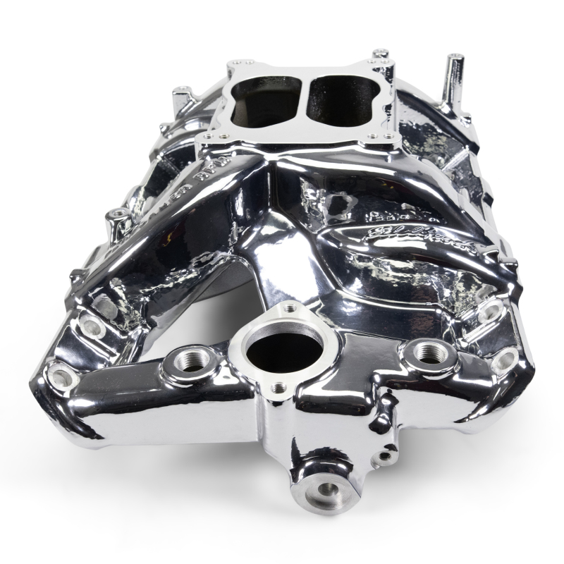 Edelbrock Performer RPM Intake Manifolds 7156-CP Manifold, RPM, Dual Plane, Aluminum, Chrome Plasma Coat, Square/Spread Bore, Pontiac, 326-455, Each thumbnail 7