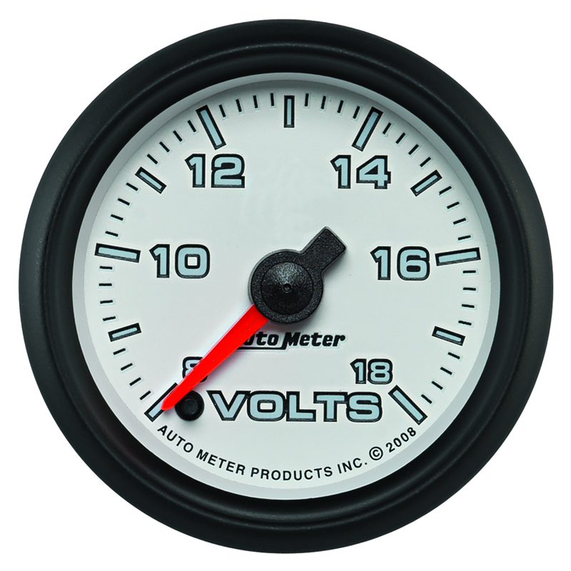 Autometer Pro-Cycle Gauge Voltmeter 2 1/16in 18V Digital Stepper Motor White thumbnail 5