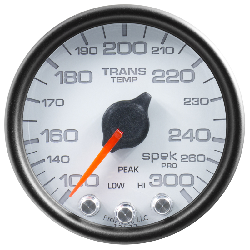 Autometer Spek-Pro Gauge Trans Temp 2 1/16in 300f Stepper Motor W/Peak & Warn Wht/Blk thumbnail 8