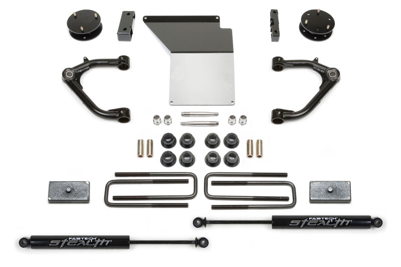Fabtech 14-18 GM K1500 w/OE Alum. UCA 4in Uniball UCA System w/Rear Stealth Shocks (1x fabFTS21191)