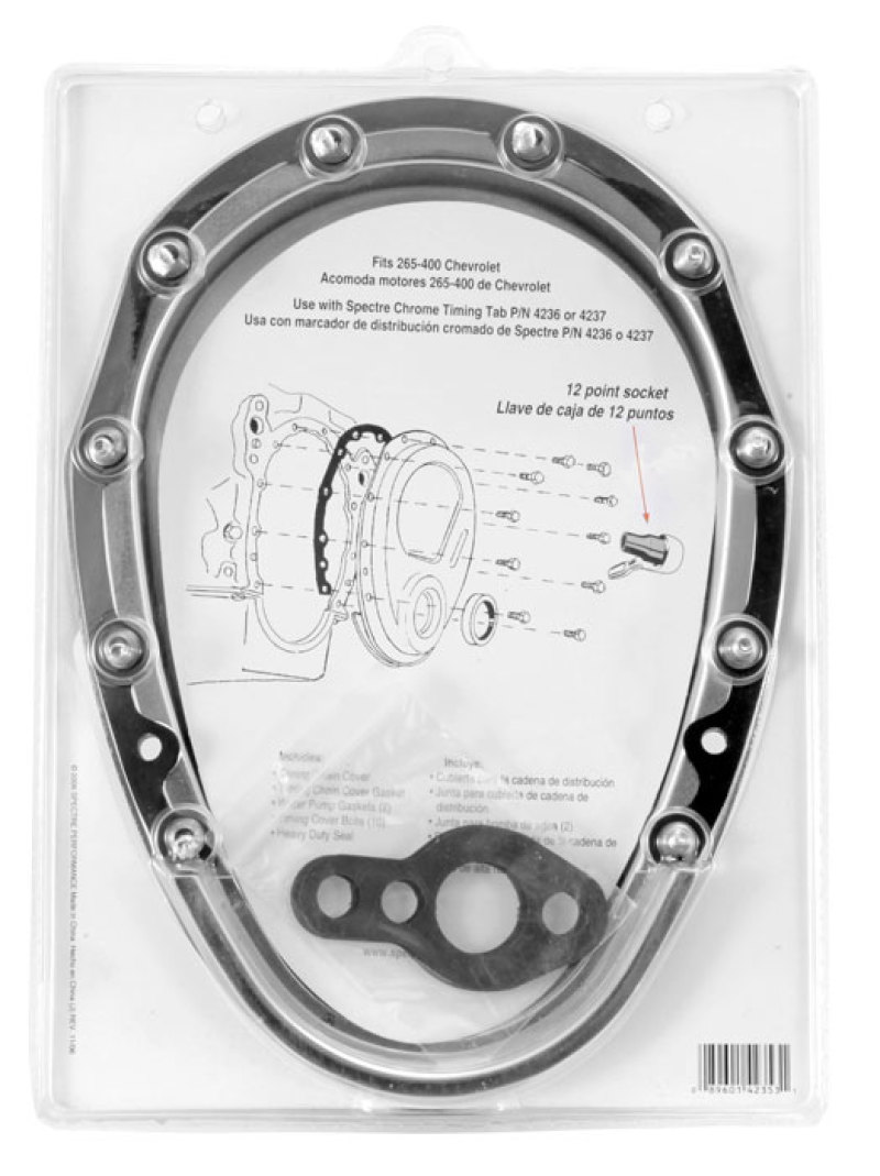 Spectre SB Chevrolet Timing Cover (Incl. Pre-Installed Seal/Gaskets/Bolts) - Chrome thumbnail 5