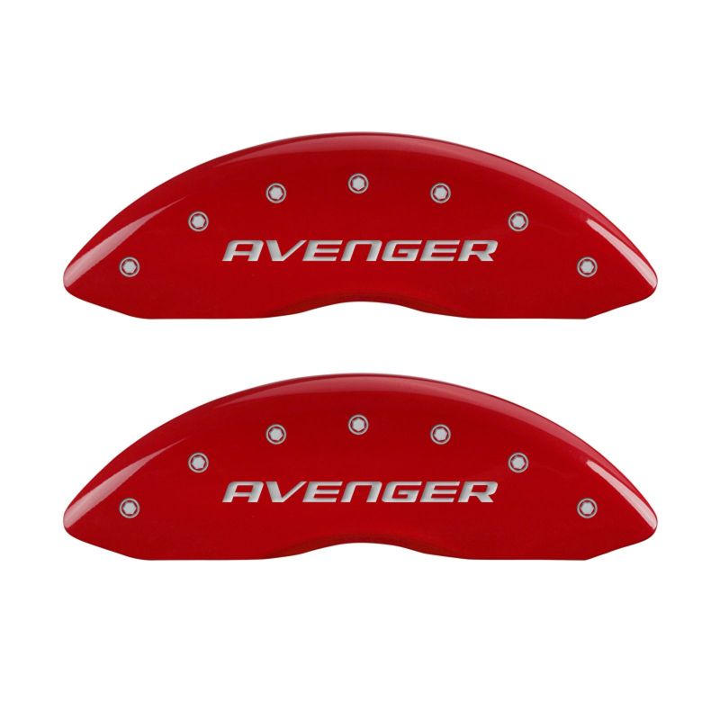 MGP 4 Caliper Covers Engraved Front & Rear With out stripes/Avenger Red finish silver ch thumbnail 4