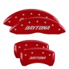 MGP 4 Caliper Covers Engraved Front & Rear Daytona Red finish silver ch thumbnail 8