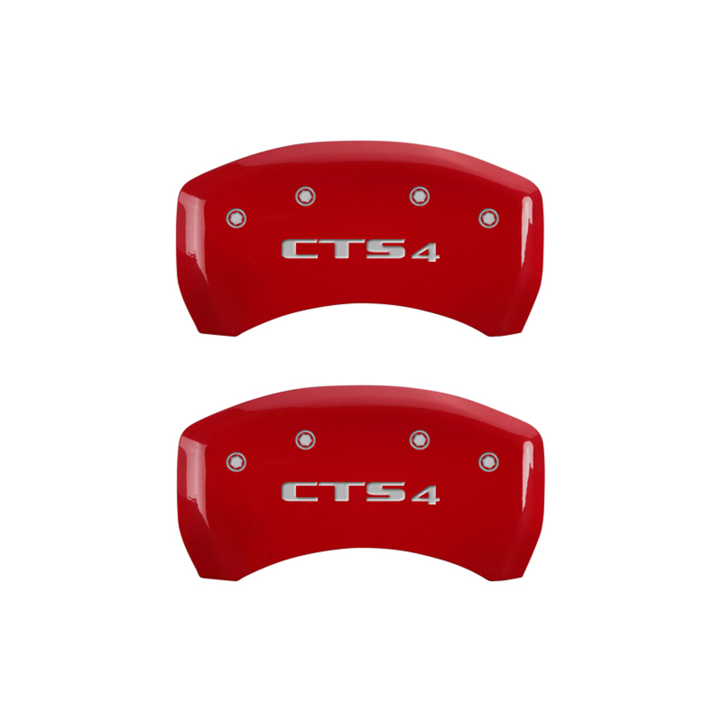 MGP 4 Caliper Covers Engraved Front Cursive/Cadillac Engraved Rear CTS4 Yellow finish black ch thumbnail 9