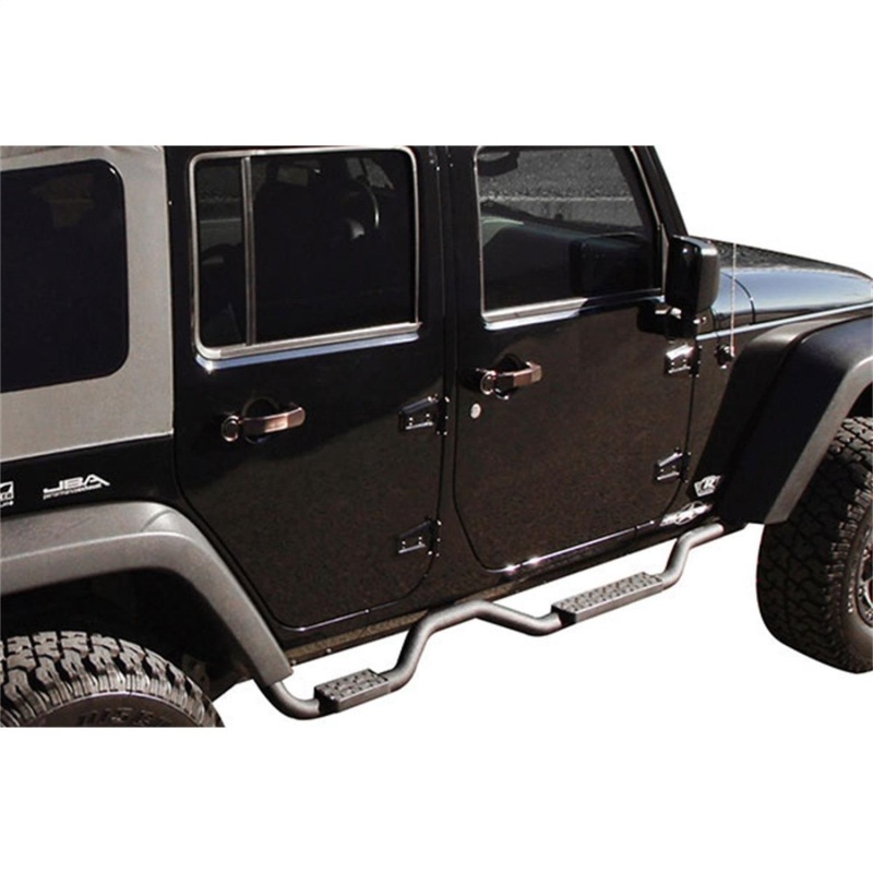 Rampage 2007-2018 Jeep Wrangler(JK) Unlimited Side Bar Drop Step Slimline - Black thumbnail 3