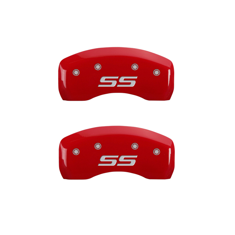 MGP 4 Caliper Covers Engraved Front & Rear Monte Carlo style/SS Red finish silver ch thumbnail 9