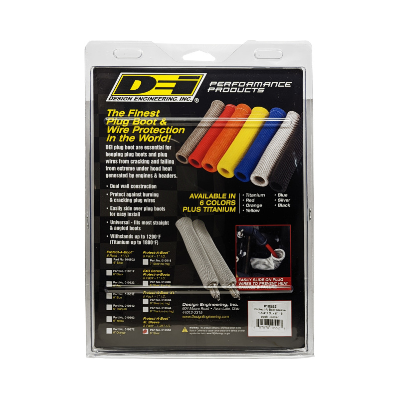 DEI Protect-A-Boot Sleeve - 1-1/4in I.D. x 6in - 8-pack - Silver thumbnail 4