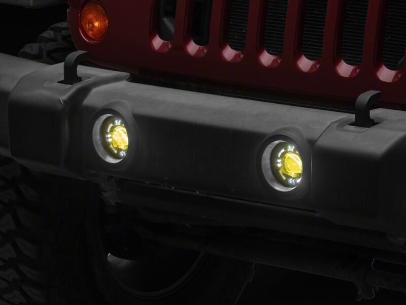 Raxiom 07-18 Jeep Wrangler JK V2 LED Switchback Fog Lights with Amber Turn Signal and Halo Rings thumbnail 6