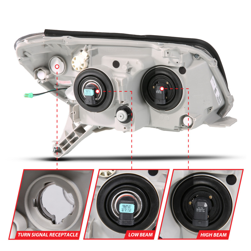 ANZO 06-09 Toyota 4 Runner Projector Headlights Plank Style - Black thumbnail 8