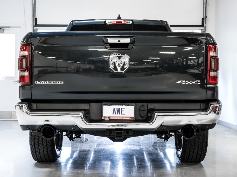 AWE Tuning 19-21 RAM 1500 5.7L (w/Cutouts) 0FG Dual Rear Exit Cat-Back Exhaust - Diamond Black Tips thumbnail 6