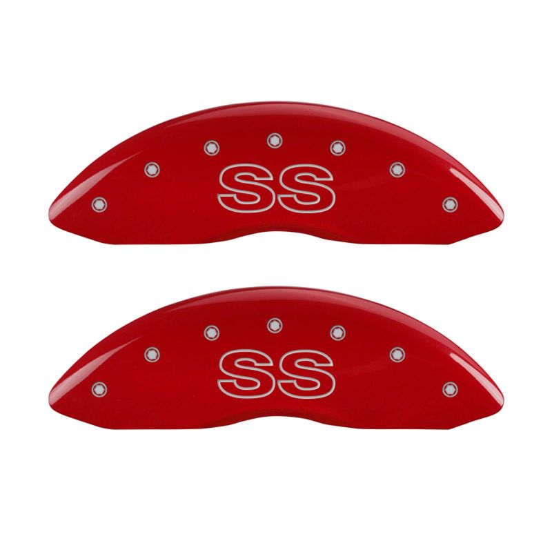 MGP 4 Caliper Covers Engraved Front & Rear Classic/SS Red finish silver ch thumbnail 4