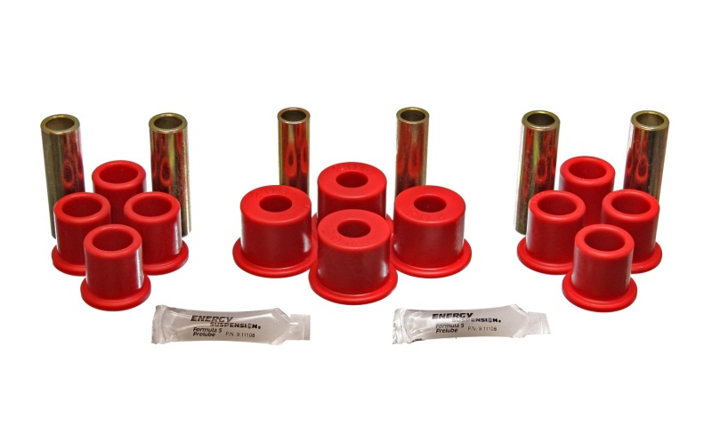 Energy Suspension 8/81-96 Ford F100/F150 2WD Red Rear Leaf Spring Bushing Set thumbnail 2