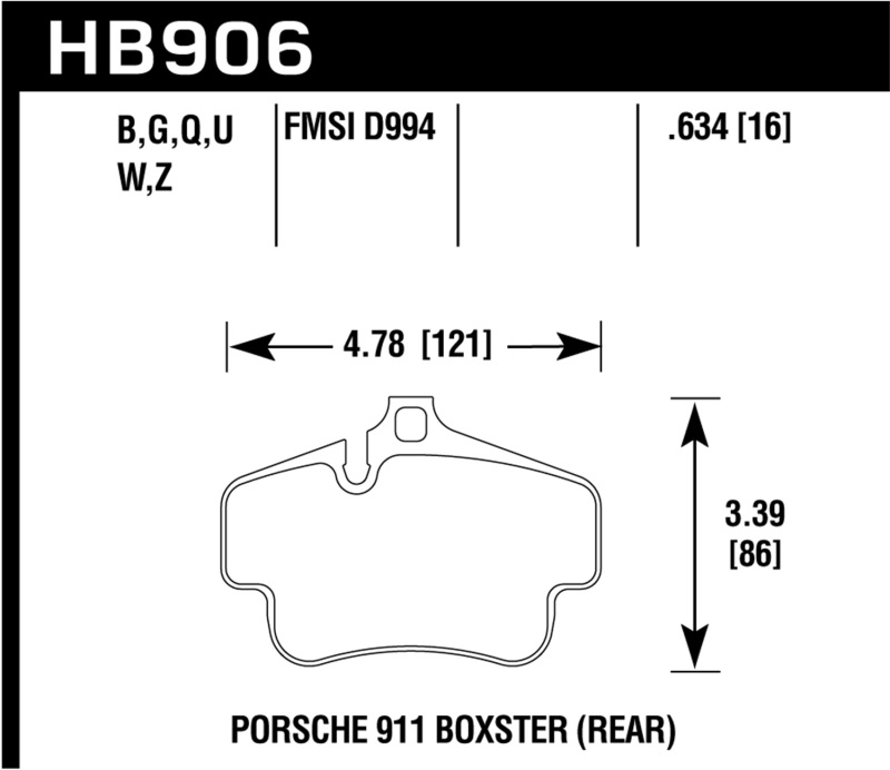 Hawk 02-10 Porsche 911 HPS 5.0 Rear Brake Pads thumbnail 2