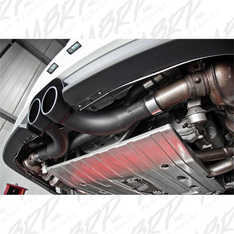 MBRP 14-19 Porsche GT3/GT3RS 3in Center Muffler Bypass 4in Tips - Black Coated thumbnail 4