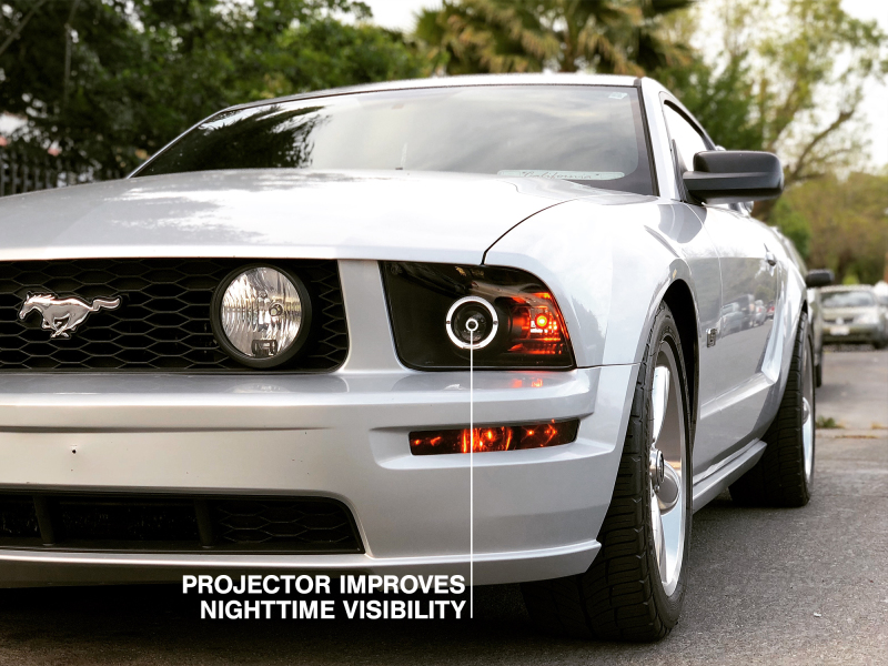 Raxiom 05-09 Ford Mustang Halogen 2010 Style LED Halo Headlights-Blk Hsng(Clear Lens/Excludes GT500) thumbnail 6
