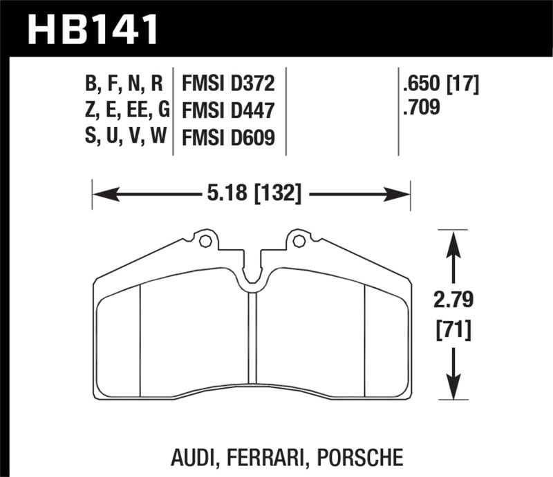 Hawk 94-96 Ferrari 456GT Rear / 91-94 Porsche 911 Rear / 94-98 Porsche 911 Front / 86-91 Porsche 928 thumbnail 7