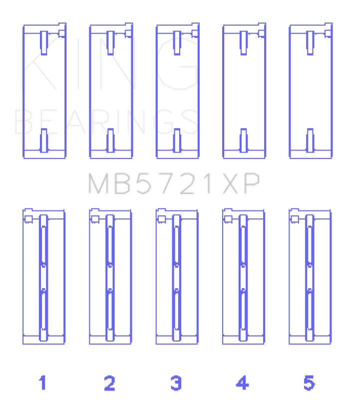 King Engine Bearings Nissan SR20DET (GTiR) 16V Performance Main Bearing Set - Size STD
