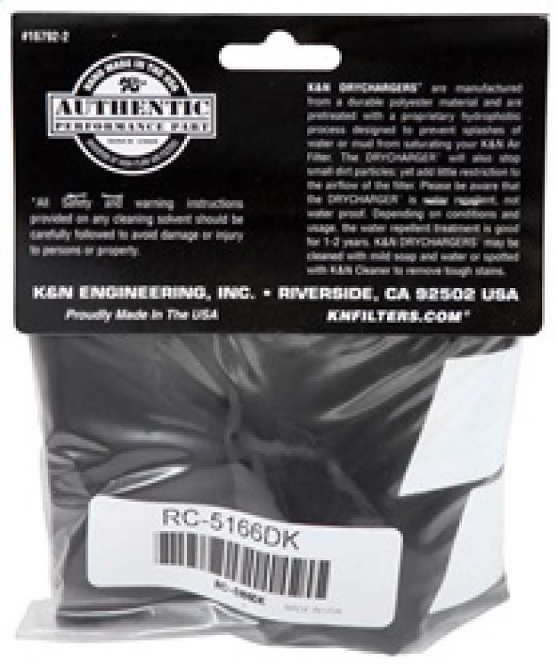 K&N Round Tapered Drycharger Air Filter Wrap 8in B ID x 6.625in T ID x 10.5in H thumbnail 5