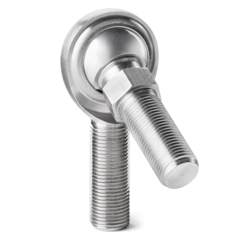 QA1 G Series 2-Pc Rod End - Male/Left Hand - .625in Bore x 5/8-18 w/Stud - Stainless Steel w/PTFE