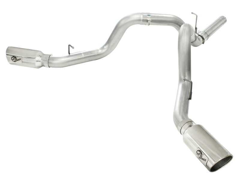 aFe MACHForce XP Exhaust Aluminized Dual Split DPF Back 11-15 GM Diesel Truck V8-6.6L (td) (pol tip) thumbnail 9