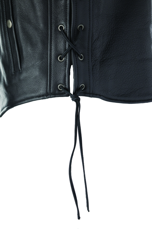 Kuryakyn Leather By River Road Old Skool Leather Vest Black - Large thumbnail 5