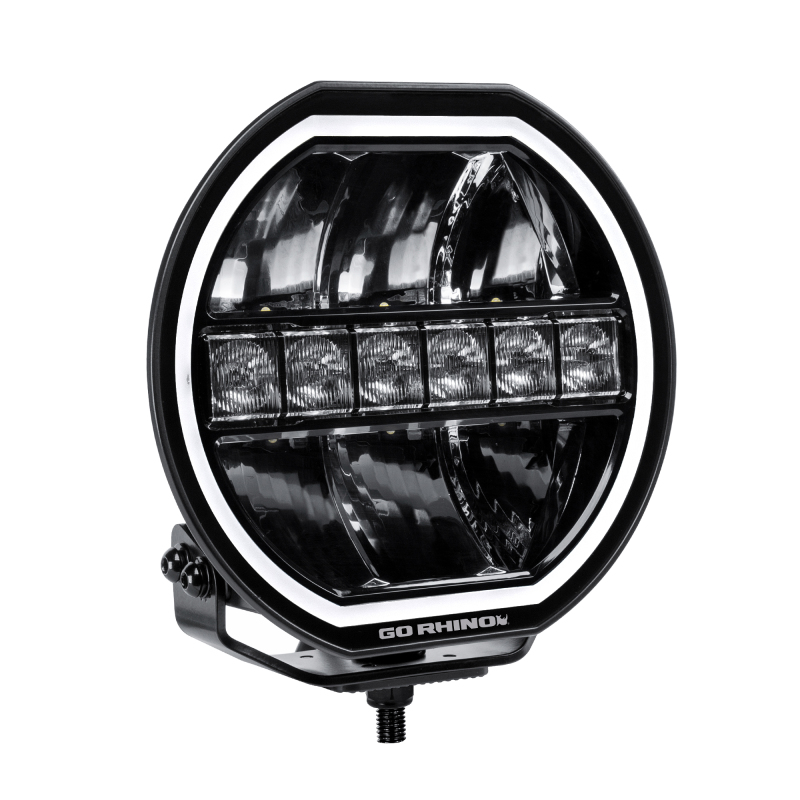 Go Rhino Xplor Blackout Series Maxline LED Hi/Low Beam w/Multi DRL (Surface Mount) 9in. - Blk thumbnail 4