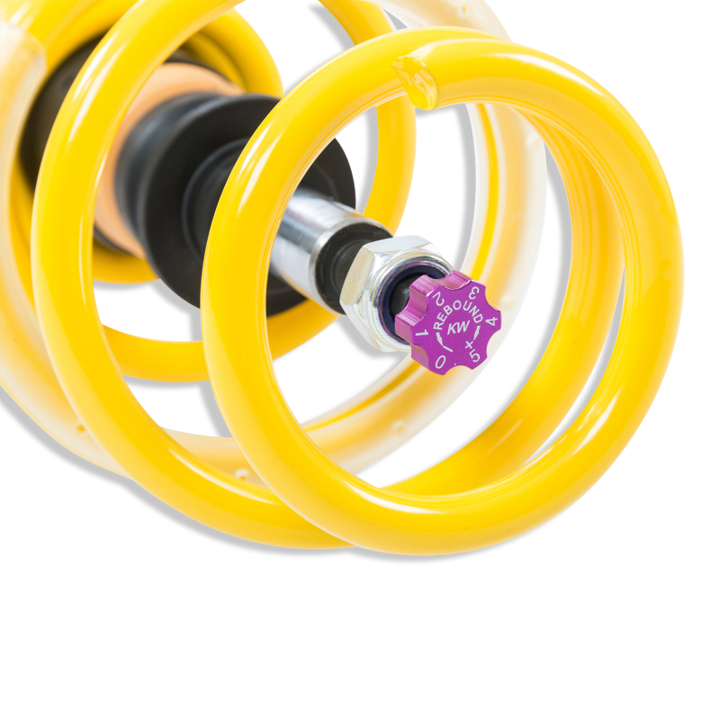 KW Variant 2 Coilover Kits 15281031 Kits, 2, 1.4 - 2.5 in. Lowered Front, 1.4 - 2.5 in. Lowered Rear, Natural/Yellow Shocks, Yellow Springs, Audi, Volkswagen, Kit thumbnail 9