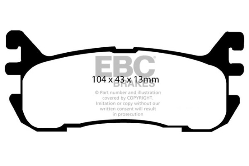 EBC 97-02 Ford Escort 2.0 Ultimax2 Rear Brake Pads thumbnail 3