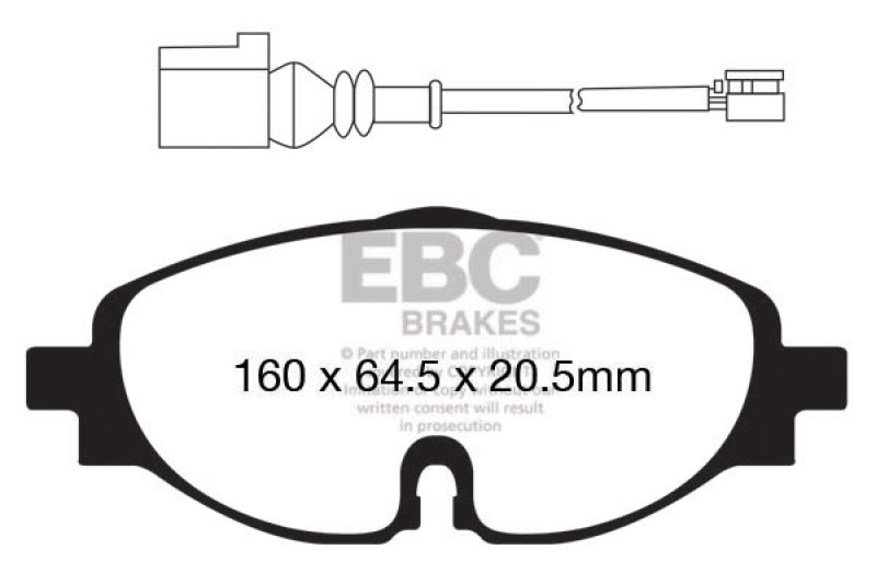 EBC 14+ Audi A3 1.8 Turbo Greenstuff Front Brake Pads thumbnail 5