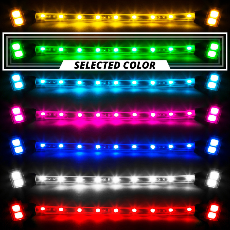 XK Glow LED Undercar Light Kits XK041004-G Green - 4x8-in. Single Color XKGLOW UnderglowLED Accent Car/Truck Kit thumbnail 7