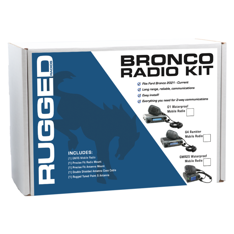 Rugged Radios Ford Bronco Two-Way GMRS Mobile Radio Kit 25 Watt - GMR25 Waterproof