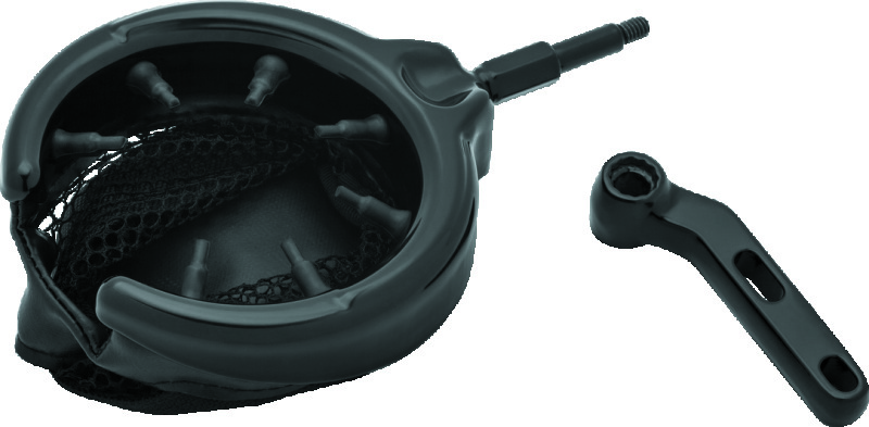 Kuryakyn Drink Holder Mesh Basket with Perch Mount Universal Gloss Black