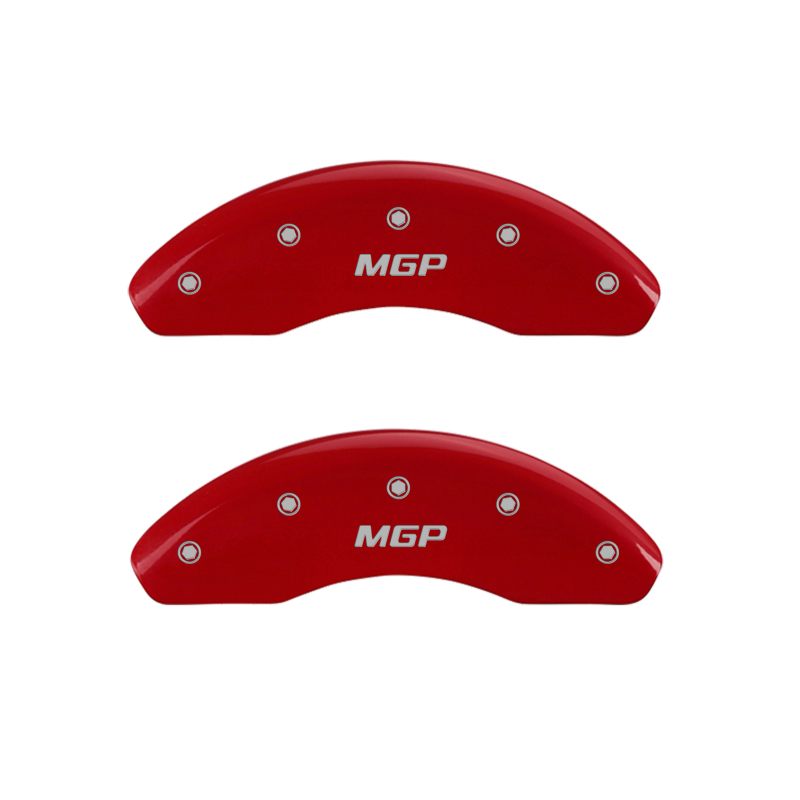 MGP Front set 2 Caliper Covers Engraved Front MGP Red finish silver ch thumbnail 3
