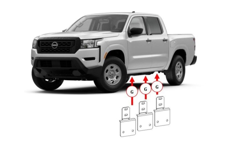 Go Rhino 05-26 Nissan Frontier (4dr) Dominator Xtreme Side Step Mounting Brackets - Tex. Blk thumbnail 4