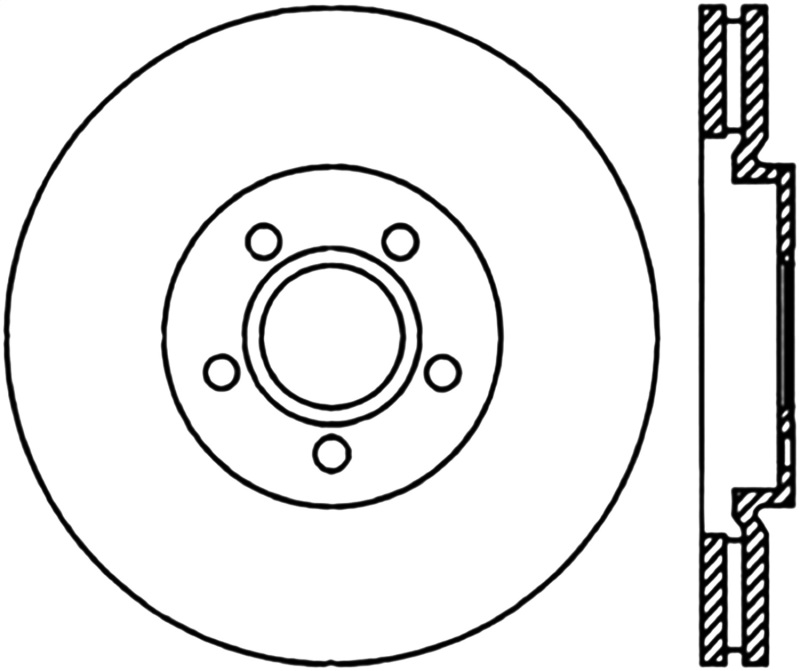StopTech 03-09 Chrysler PT Cruiser Tur / 03-05 Dodge Neon SRT-4 Front Right Slotted & Drilled Rotor thumbnail 2