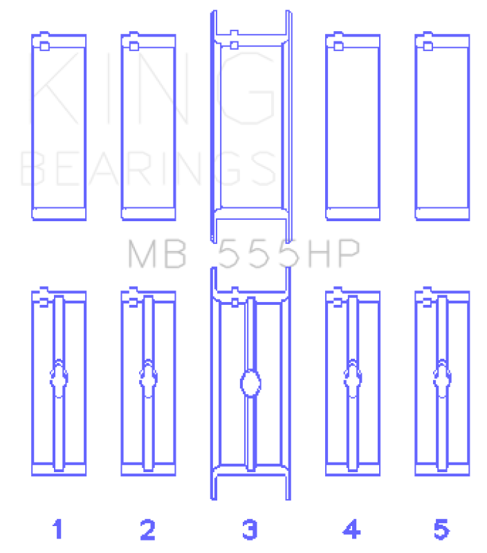 King Engine Bearings Chrysler 350 / 361 / 383 / 403 Performance Main Bearing set thumbnail 5