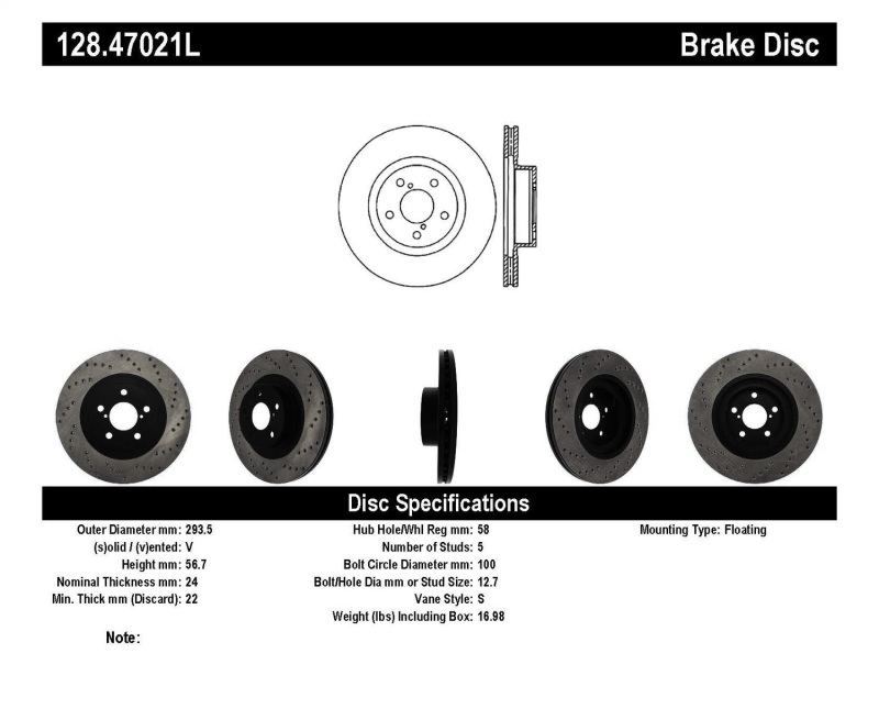 StopTech Drilled Sport Brake Rotor thumbnail 3
