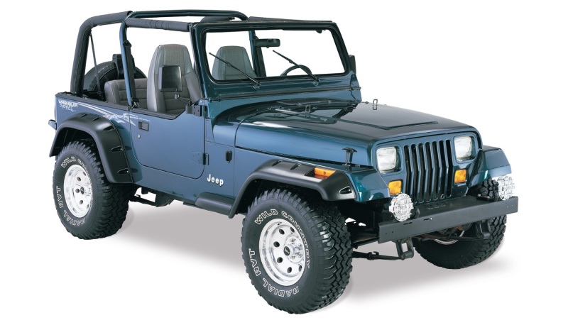 87-95 Jeep Wrangler Cutout Style Flares 4pc Cutting Optional Not Renegade - Black - Image 5
